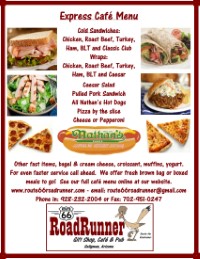 Express menu | Fast | Lunch | Take out | Route 66 Road Runner