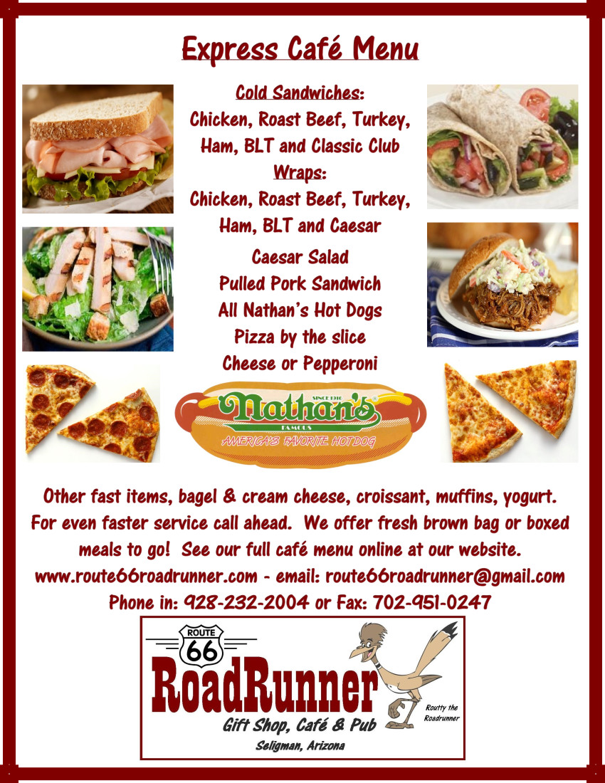 Route 66 Road Runner | Fast | Express | Lunch | Sandwiches | Salads | Hot Dogs